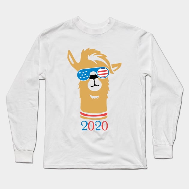 Us independence Day Lama Design Gift Long Sleeve T-Shirt by khalmer